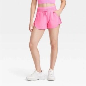 Women's JoyLab Hot Pink High-Rise Pleated Side Athletic Shorts
